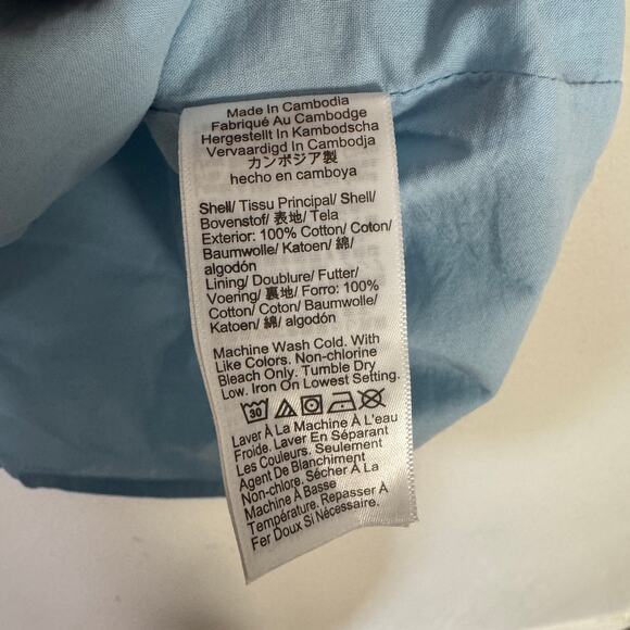 J.Crew Eyelet Shell Tank Top SZ S Chateau Blue Lined Sleeveless Crew Neck Cotton - Picture 6 of 7